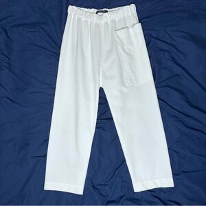 Sofie D’hoore White Cotton Punch Drawstring Cropped Pants Sz 36 / 30-36" Waist